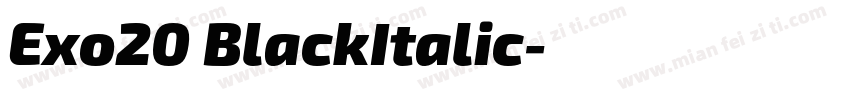 Exo20 BlackItalic字体转换